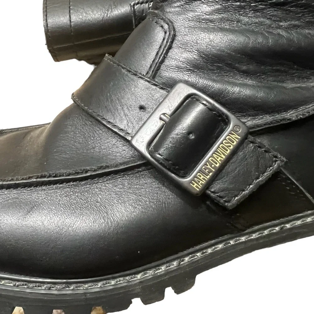 HARLEY-DAVIDSON Leather Street Boots in Classic Black Size 8.5 —Men’s